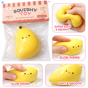 ของเล่นบีบกล้วยอ้วนนุ่ม เนื้อสัมผัสนุ่มคล้ายดิน บีบแล้วคืนรูปช้า ของเล่นคลายเครียด ลดความวิตกกังวล ของขวัญขายส่ง ผ่านมาตรฐาน CE CPC - Product Image 6