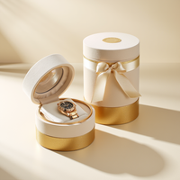 Emballage de montre de luxe personnalisable de qualité supérieure, velours planté, boîte cylindrique en papier écologique, emballage en tube de papier papier kraft