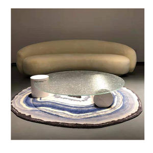 Tavolino da caffè da appoggio rotondo in <span class=keywords><strong>vetro</strong></span> smaltato con motivo ad <span class=keywords><strong>acqua</strong></span> temperato Hot melt - Product Image 4