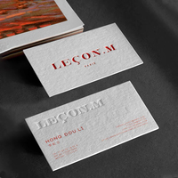 Carte de visite en papier texturé haut de gamme Fancl avec logo en relief, logo en estampage à chaud, impression de logo