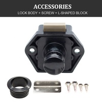 Loquet à bouton-poussoir carré miniature pour meubles de caravane, camping-car, tiroir, armoire, serrure sans clé