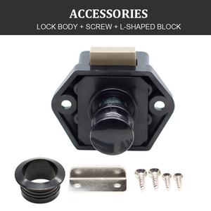 Loquet à bouton-poussoir carré miniature pour meubles de <span class=keywords><strong>caravane</strong></span>, camping-car, tiroir, armoire, serrure sans clé - Product Image 5