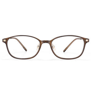 Monture de lunettes carrée marron tendance 29801, ultralégère, pour femme, avec verres optiques, largeur de monture moyenne, lentilles en PC, pont nasal standard - Product Image 1