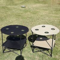 Ensemble de table et de chaises circulaires à quatre tasses Oxford, table ronde, chaise pliante de plage, chaise de loisirs, camping, dîner, bureau extérieur