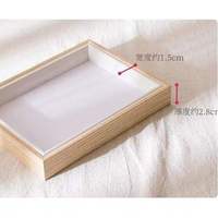 Cornice Flottante Profonda in Legno di Quercia Naturale Eco-Friendly, Set da 2, Bianca, con Passepartout Largo, Stile Scandinavo per Paesaggi