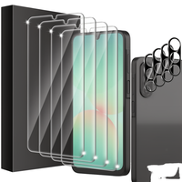 Weview Pack 4+4 pour Samsung A26 5G – Protection d'écran en verre trempé 9H et protection d'objectif d'appareil photo anti-traces de doigts