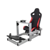 Simulateur de course premium avec plateforme de mouvement, configuration complète incluant volant à entraînement direct, pédales et châssis de siège réglable