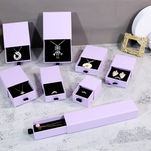 Cardboard Paper Ring Jewelry Drawer <b>Box</b> Package Custom Logo <b>Small</b> <b>Gift</b> <b>Box</b> Necklace Earring Pink Jewelry <b>Box</b> with Foam - Product Image 3