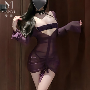 Lencería Sexy Original Manyu: Revela los Senos, Sin Necesidad de Desprenderse, Falda Ajustada, Malla Transparente, Hot Girl 8020 - Product Image 4