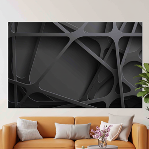 Modern Abstract Black 3D Wall Art Printed Canvas - Elegant Home Decor,<b>WRAPPED</b> CANVAS - Product Image 3