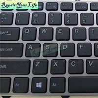 Clavier d'ordinateur portable Version américaine pour HACKER K610 INFINITY mécanique Z7 K610C K590C 6-80-W65S0-010-1 noir nouveau avec cadre gris argenté