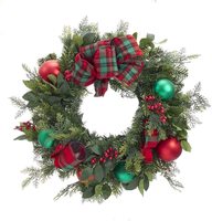 Vente en gros 24 pouces 60 CM Couronne de Noël artificielle personnalisée pour la décoration