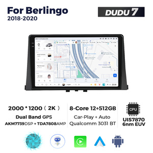 DUDUAUTO pour Citroën <span class=keywords><strong>Berlingo</strong></span> 2018-2020, système multimédia Android modifié pour voiture, navigation Bluetooth, Car-play, écran de recul - Product Image 3