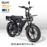 Vélo électrique Italia Stock 48V 60AH, autonomie 200 km, double batterie 30AH, pneus larges, vélo tout-terrain OUXI V8 pour la livraison de nourriture