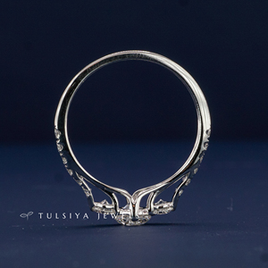 Bague de fiançailles haut de gamme en or blanc 14 carats avec pierre précieuse jaune et détails en diamants étincelants, bijoux de mariage - Product Image 5