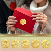 Autocollants auto-adhésifs pour enveloppes en relief dorées Étiquettes d'invitation de mariage étanches et brillantes pour le bricolage Autocollant adhésif en PVC