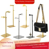 Support de présentation de luxe en acier inoxydable pour sacs, idéal pour les magasins de vêtements et les salles de diffusion en direct pour la présentation de sacs