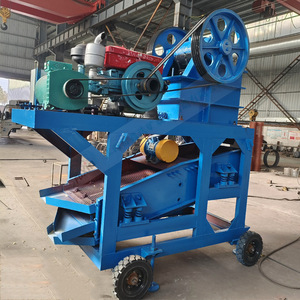 Trituradora de Mandíbulas Portátil para Desechos de Construcción, Máquina Trituradora de Roca con Capacidad de 15t/h, Equipo Industrial para Fabricación de Arena, Color Azul - Product Image 3