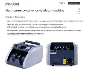 Contador de billetes EURO de última generación con detección UV y MG para <span class=keywords><strong>USD</strong></span>, <span class=keywords><strong>EUR</strong></span>, INR, con pantalla LCD, máquina contadora de efectivo. - Product Image 2