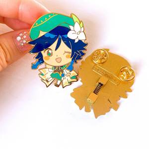 Pins de esmalte personalizados con diseño de figura articulada bañada en <span class=keywords><strong>oro</strong></span> para ropa y bolsos - Product Image 3