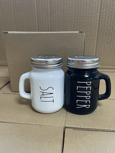 Conjunto Personalizado de 4 oz de Frascos de Vidro para Temperos em Preto e Branco com Tampas de Metal para Decoração de Cozinha - Product Image 6