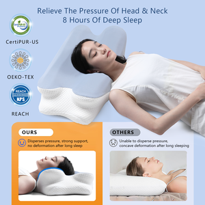 Bantal busa memori ergonomis, 1 buah bantal sandaran lengan bersirkulasi ortopedi serviks antimendengkur busa memori - Product Image 2