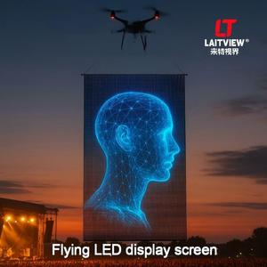 Schermo LED Volante Montato su Drone 2X5m Pieghevole Personalizzabile nelle <span class=keywords><strong>Dimensioni</strong></span> Include Alimentatore - Product Image 1