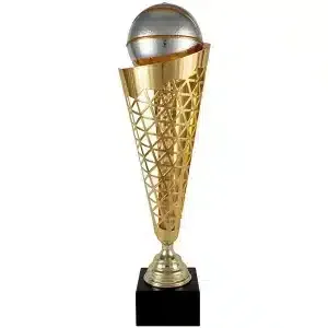 Trofeo di Basket SPECTACOLARE in Metallo Dorato Intagliato con Base Scura - Product Image 1