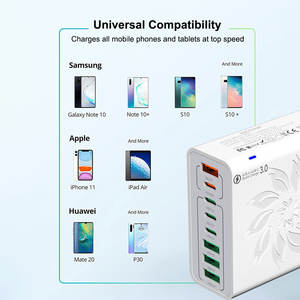 150W USB multi-ports charge rapide PD adaptateur mural pour téléphone portable 8 ports 4A + 4C Compatible iPhone16 15 14 Pro pour Xiaomi pour Samsun - Product Image 3