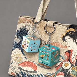 Set de Regalo de Cubo Mágico con Icono de <span class=keywords><strong>Sushi</strong></span> Personalizado, Colección de Rompecabezas con Temática de Comida Japonesa Kawaii, Regalos de Plástico Impresos con UV - Product Image 3