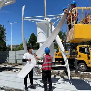 Turbina aerogeneradora de eje Vertical, turbina de viento con aspas interiores, Color blanco, 15KW, 96V, 220V, 380V