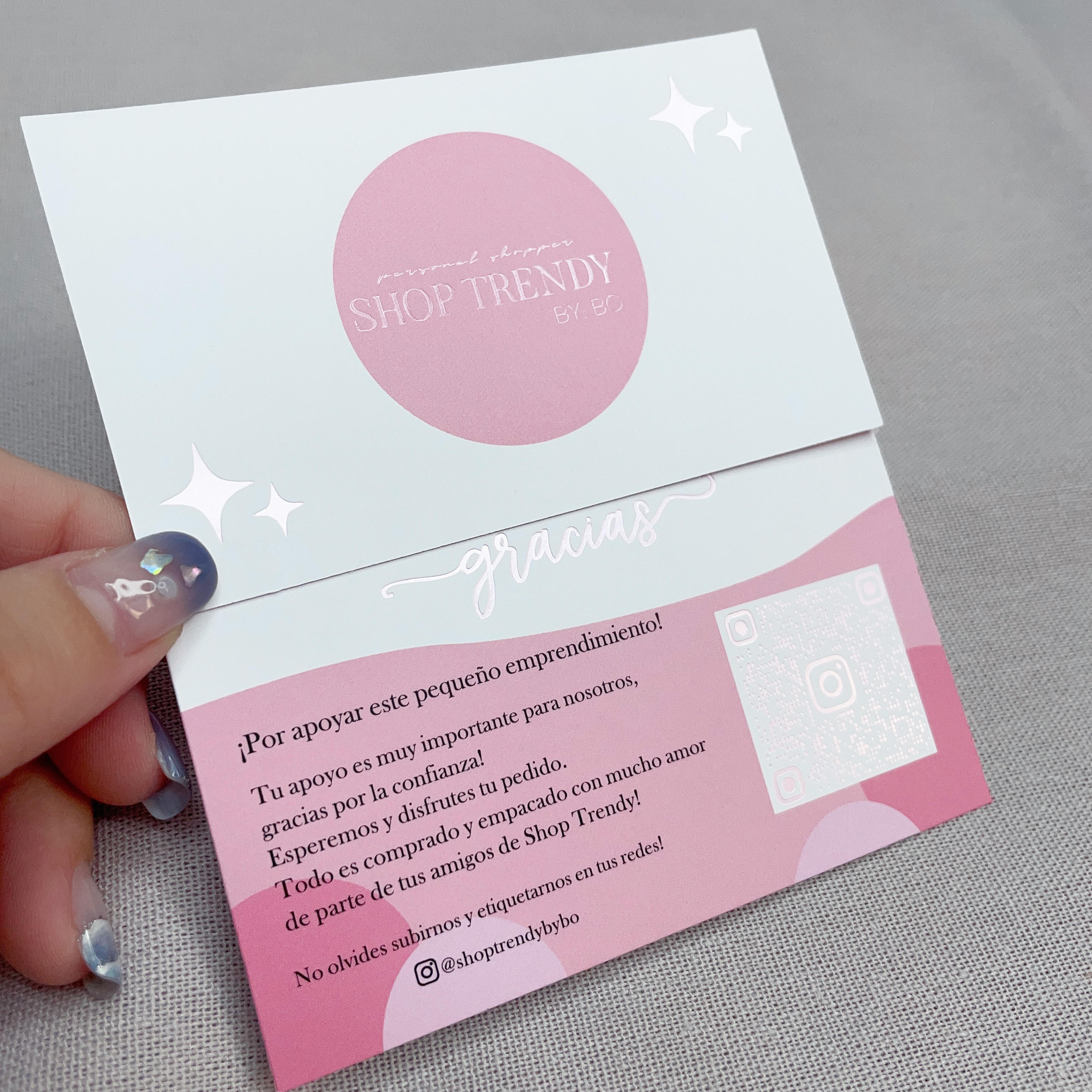 Pink z22-01 stamping card