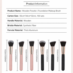 Juego de Brochas de Maquillaje de Nylon con Mango de Madera, Venta al Por Mayor de Fábrica, Kit Profesional Completo que Incluye Brochas para Polvo Facial, Contorno y Colorete - Product Image 5