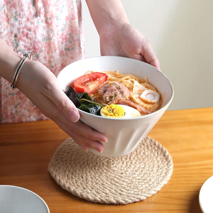 Tazones Japoneses de Cerámica y Porcelana, Ecológicos, Aptos para Alimentos, Estilo Europeo, con Relieve Mate, para Sopa, Fideos y Lamián, para Uso Doméstico - Product Image 3