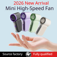 Mini ventilateur portable rechargeable USB, ventilateur électrique à main avec affichage numérique LED, batterie Type-C pour les déplacements en extérieur, les voyages, cadeau