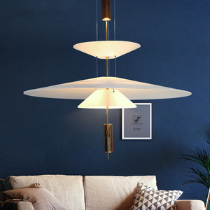 Flamingo UFO Pendant Light Led E27 Black Round Single Head Chandelier For Restaurant Bar Dining Tea Space Decorative Lighting - Product Image 3