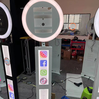 Mini PC Photo Booth DSLR avec cadre métallique, design portable, pour appareil photo, imprimante optionnelle pour les fêtes