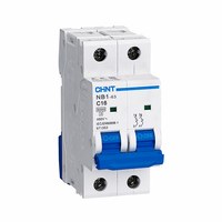 Satu fase kualitas terbaik CHINT NB1-63 2 P AC MCB miniatur Circuit Breaker 2 tiang G1 disjones cteur DIN Rail Tipe C CB MCB