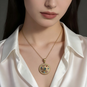 Collar de Acero Inoxidable Chapado en Oro de 18K con Colgante de Corazón de Circonita, Collar Impermeable y Resistente a la Decoloración, Moderno para Mujer - Product Image 5