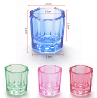 Gobelet mélangeur en verre durable et coloré pour teinture de cils et sourcils, tatouage et encre à ongles