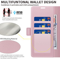 Étui portefeuille pour Xiaomi Redmi Note 14 Pro Redmi 15C Xiaomi 17 en cuir PU avec support et rangement pour cartes, compatible vegan
