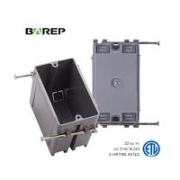Boîte de sortie électrique BAREP SN22X 1 poste, nouvelle boîte de jonction électrique en PVC pour interrupteur, disjoncteur différentiel (GFCI), variateur, homologuée ETL, gris