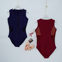 Offres Spéciales nouveau à la mode de haute qualité adulte femmes Nylon maille danse Ballet justaucorps avec fermeture éclair