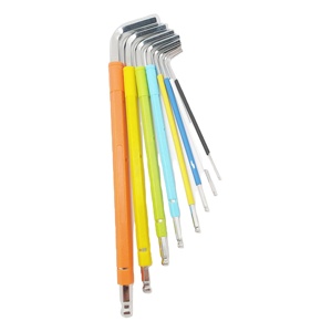 Set di 9 Chiavi Esagonali a Sfera in Acciaio al Cromo Vanadio di Grado Industriale, Codificate a Colori, Metriche e <span class=keywords><strong>Imperiali</strong></span> per Bici e Mobili - Product Image 3