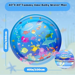 Alfombra Inflable de PVC para Jugar en el Agua, 100 CM, con Diez Juguetes de Colores Brillantes para Niños y Bebés, para Jugar en Casa, Jardín, Playa y Exteriores - Product Image 2
