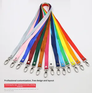 <b>Polyester</b> <b>Lanyard</b> Buckle Egg-Shaped Hook for ID Cards Student Cards Bus Passes Credentials-1.5cm Metal Buckle China Wholesale - Product Image 1