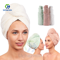 Ucharmin Tóc Bọc Cá Nhân Siêu Thấm Nhanh Khô Mềm Ma Thuật Turban Xoắn Tóc Bọc Sợi Nhỏ Phụ Nữ Sấy Tóc Khăn