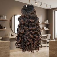 Extensions de cheveux humains bouclés vierges, tissage à double trame, pointes simple trame, exportateur de cheveux bouclés indiens