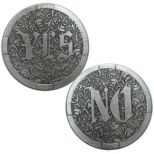 Personalized High Quality Metal Zinc Alloy Lucky Coin Antique Plated Commemorative Coin Yes Or No Decision Coin
