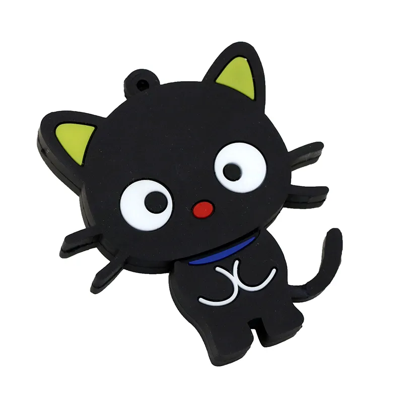 펜 드라이버 만화 검은 고양이 Pendrive 256 GB 32gb 4 64 128 16 8 256 gb Cle USB 크리 에이 티브 귀여운 동물 U 디스크 미니 선물 플래시 드라이브